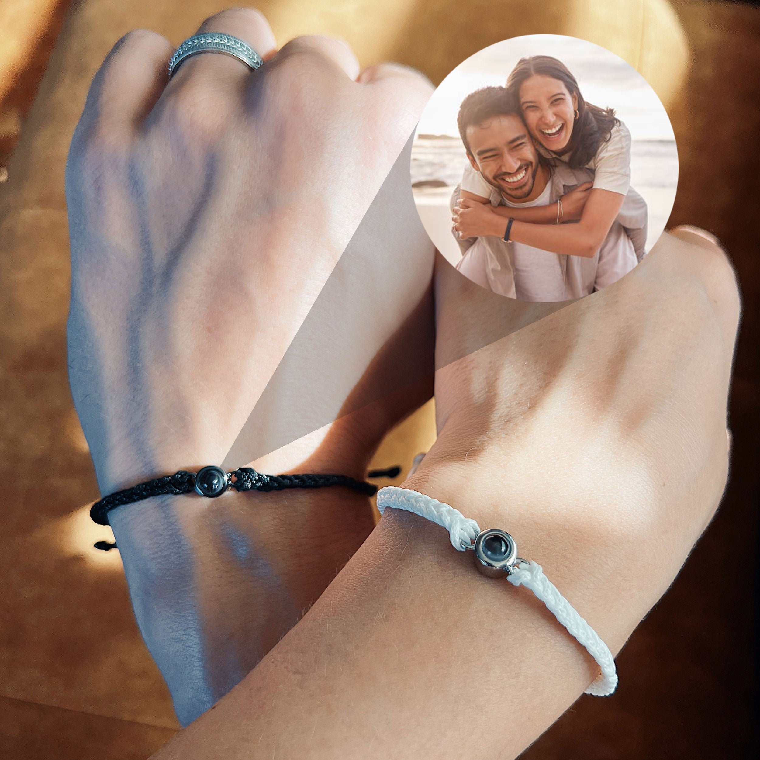 Customized Couples Memorial Picture bracelet