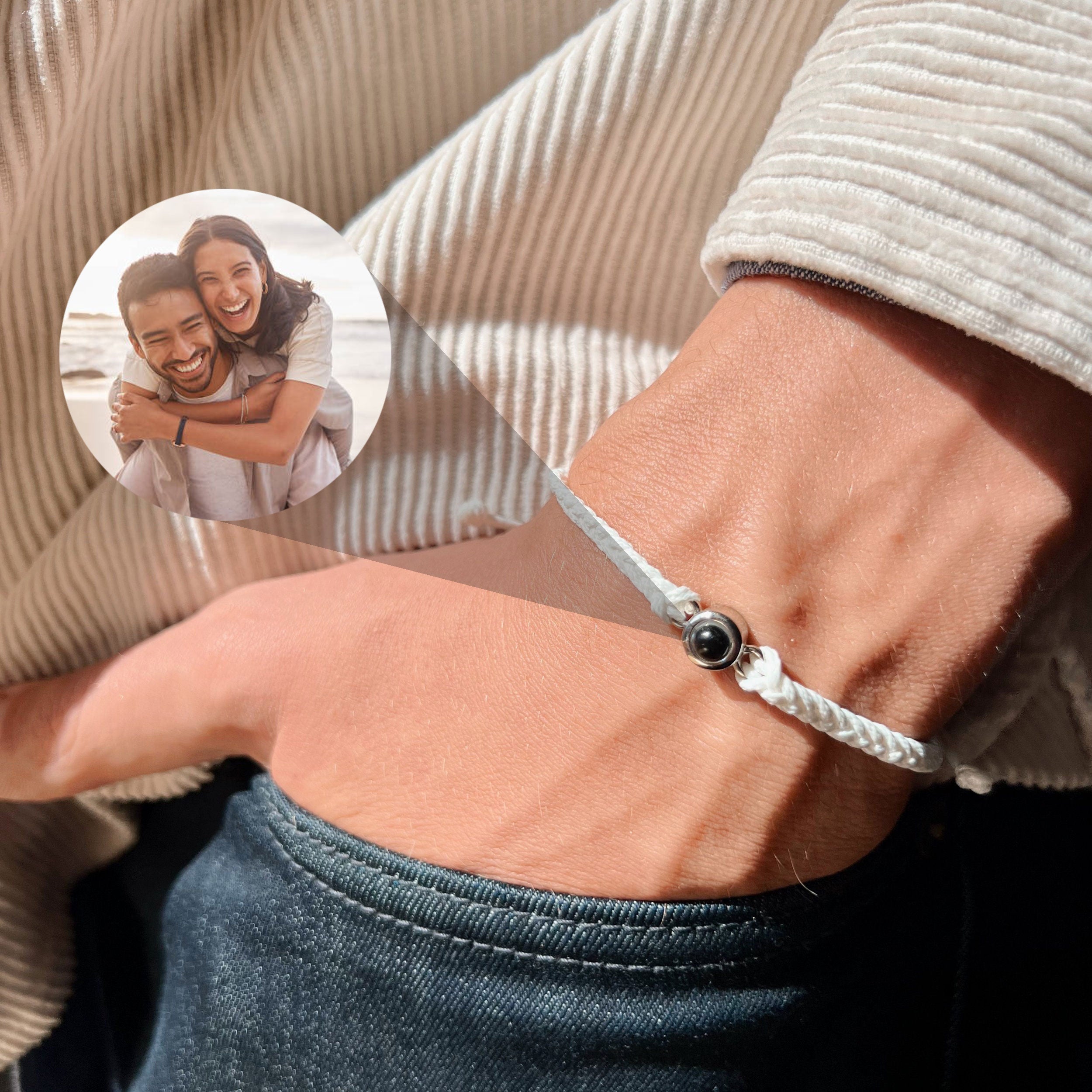 Customized Couples Memorial Picture bracelet